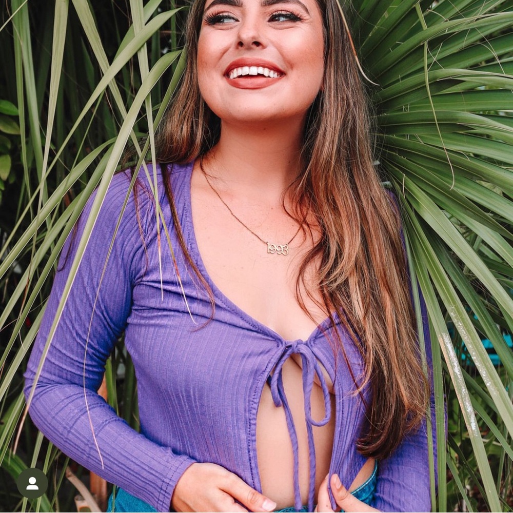 PURPLE CAMI CROP TOP (TIES IN FRONT)
